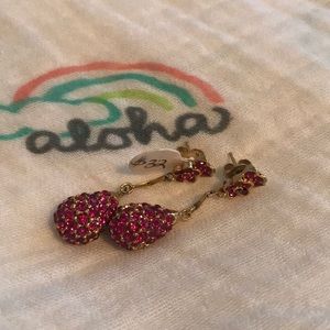 Vintage pink rhinestone earrings